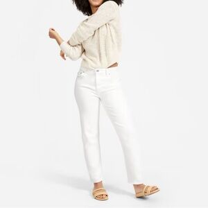 NWT Everlane The Super Soft Summer Tapered High Rise White Jeans Size 26